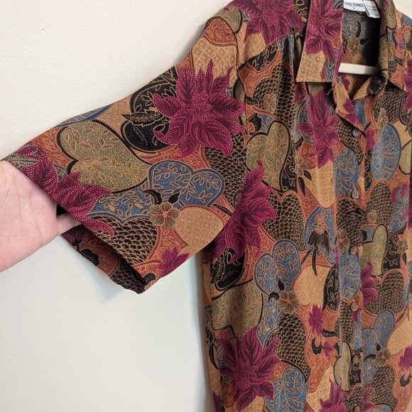 VINTAGE Alfred Dunner hearts and florals blouse EUC size 12 coastal grandma - Picture 3 of 9